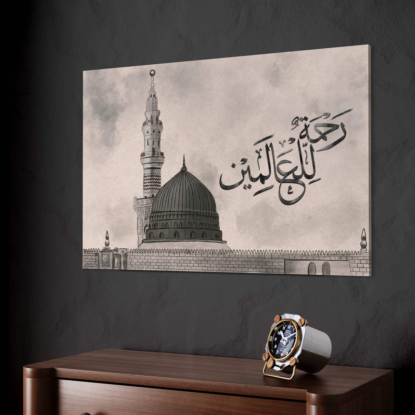 Medina Digital Pencil sketch print on canvas, photo prints and floating frame canvas| Arabic calligraphy Wall Art Canvas prints