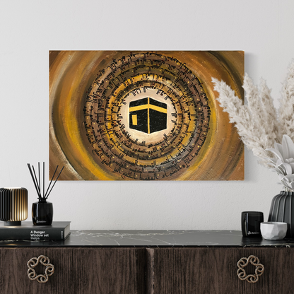 Kaaba | Abstract Earth color hand painted art on canvas #2115