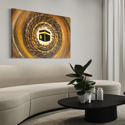 Kaaba | Abstract Earth color hand painted art on canvas #2115